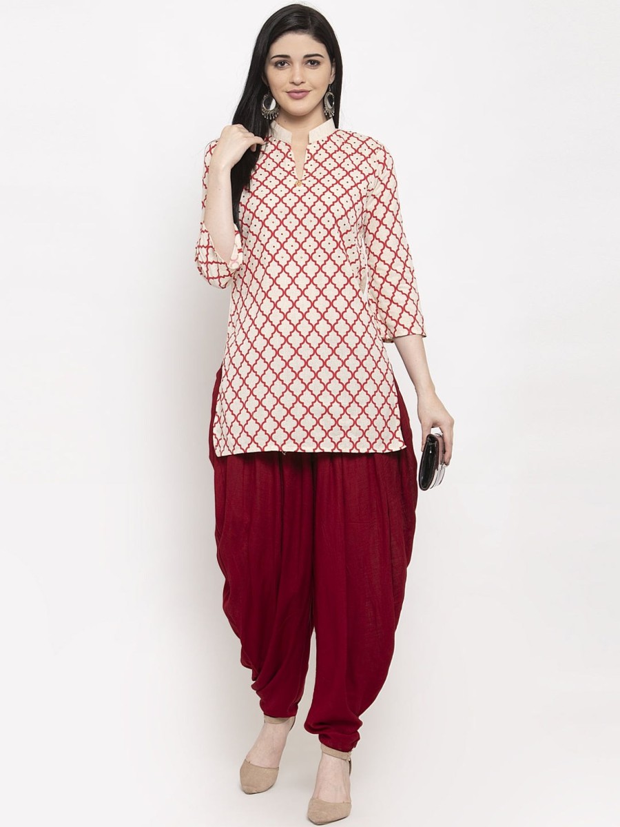 Women Wahe-NOOR | Women'S Maroon Rayon Dhoti Salwar - Wahe-Noor