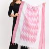 Women Moeza | Women'S Handloom Cotton Ikkat Baby Dupatta - Moeza Pink