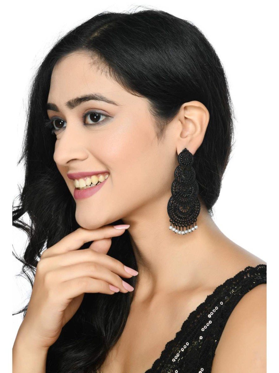 Jewellery Kamal Johar | Trendia Latest Design Color Earrings Jker_120 Black