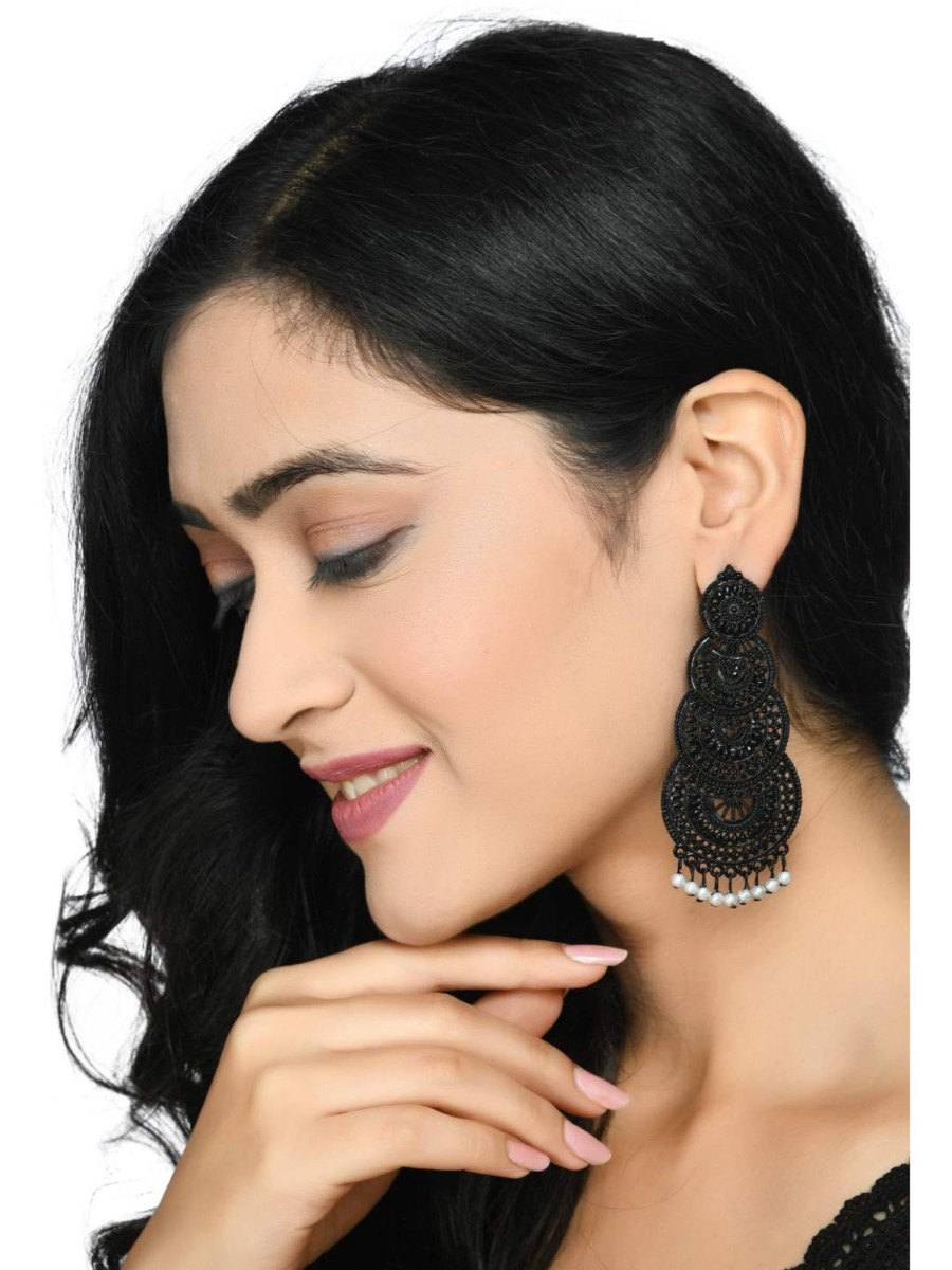 Jewellery Kamal Johar | Trendia Latest Design Color Earrings Jker_120 Black