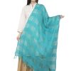 Women AR Silks | A R Silk Window Square Regular Dupatta Color Dupatta Or Chunni Rama Green