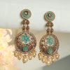 Jewellery Priyaasi | Women'S Enamelled Gold Plated Floral Oversized Drop Earrings - Priyaasi