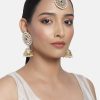 Jewellery I Jewels | Women'S Traditional Gold Plated Chandbali Kundan U0026 Pearl Earring Set With Maang Tikka - I Jewels