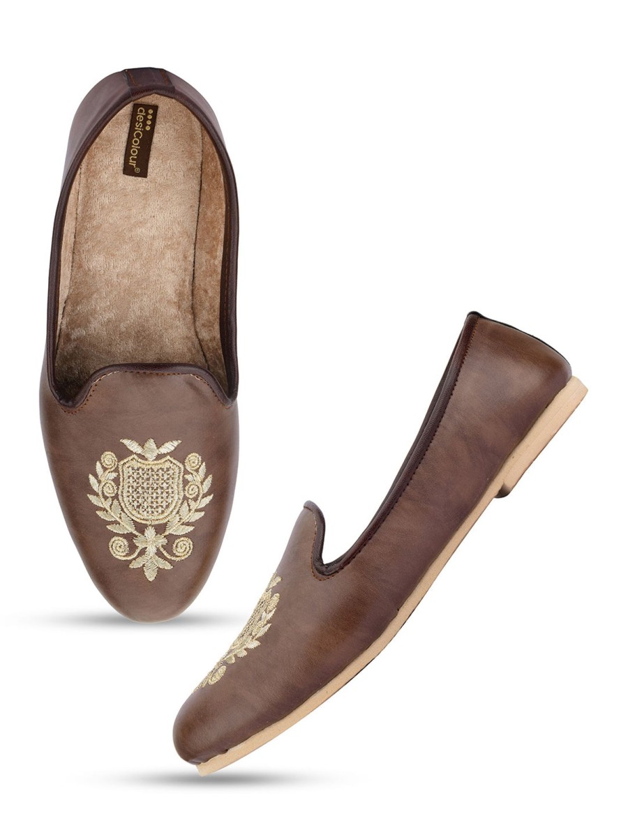 Others Desi Colour | Men'S Indian Ethnic Party Wear Footwear - Desi Colour Brown