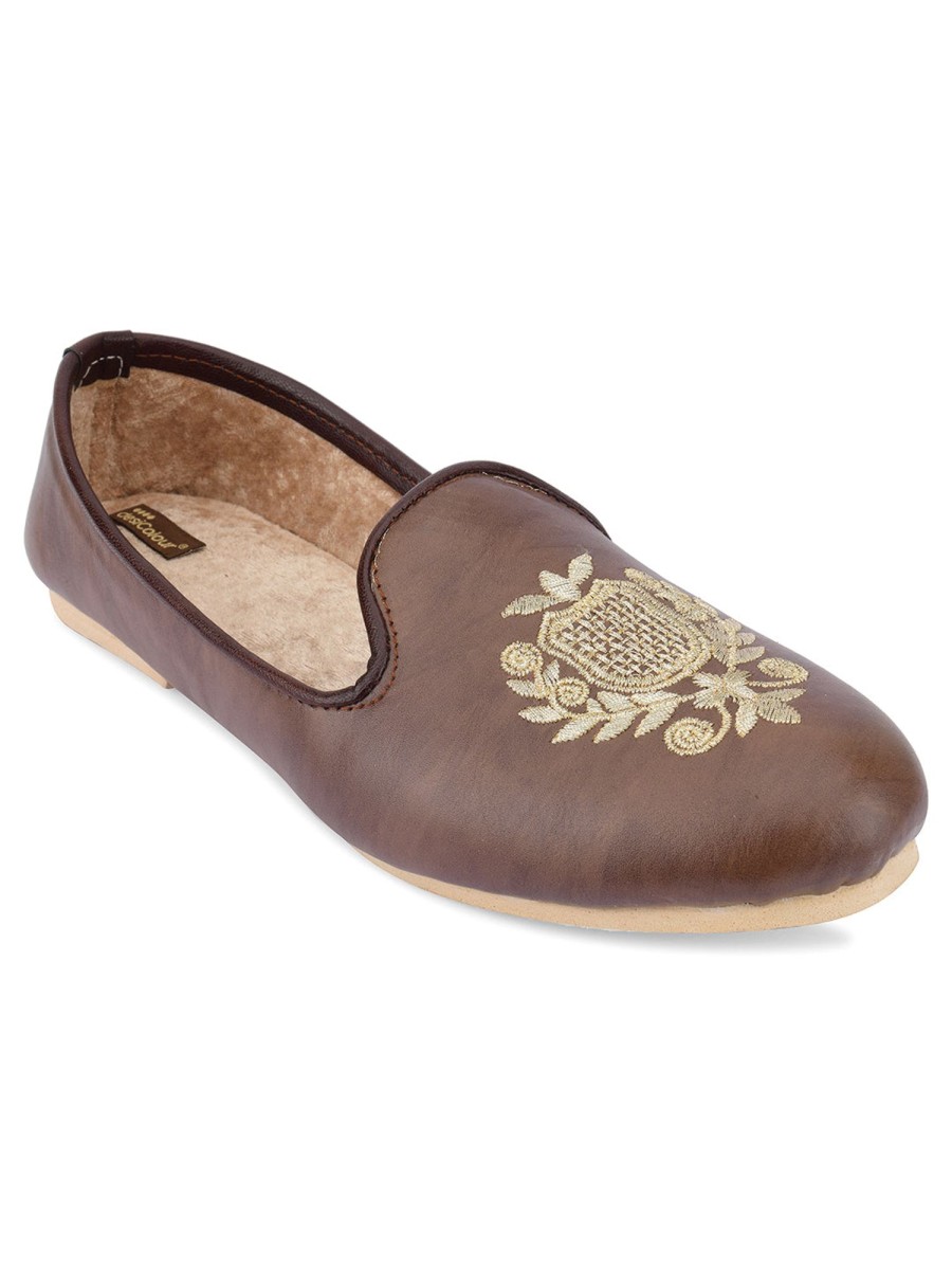 Others Desi Colour | Men'S Indian Ethnic Party Wear Footwear - Desi Colour Brown