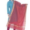 Women AR Silks | A R Silk Color Chaura Patta Chanderi Cotton Dupattas And Chunnis Red