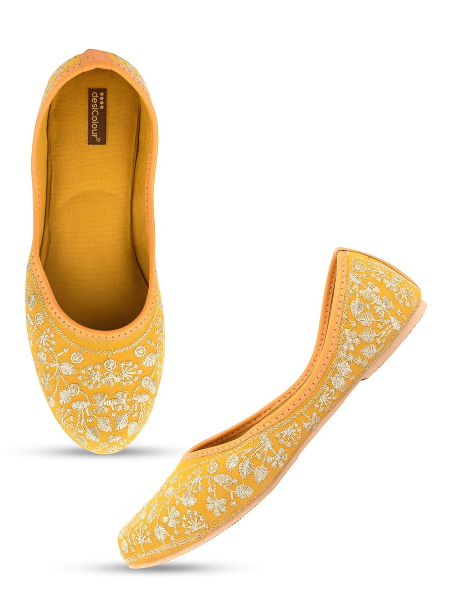 Others Desi Colour | Women'S Boutique Indian Ethnic Comfort Footwear - Desi Colour Mustard