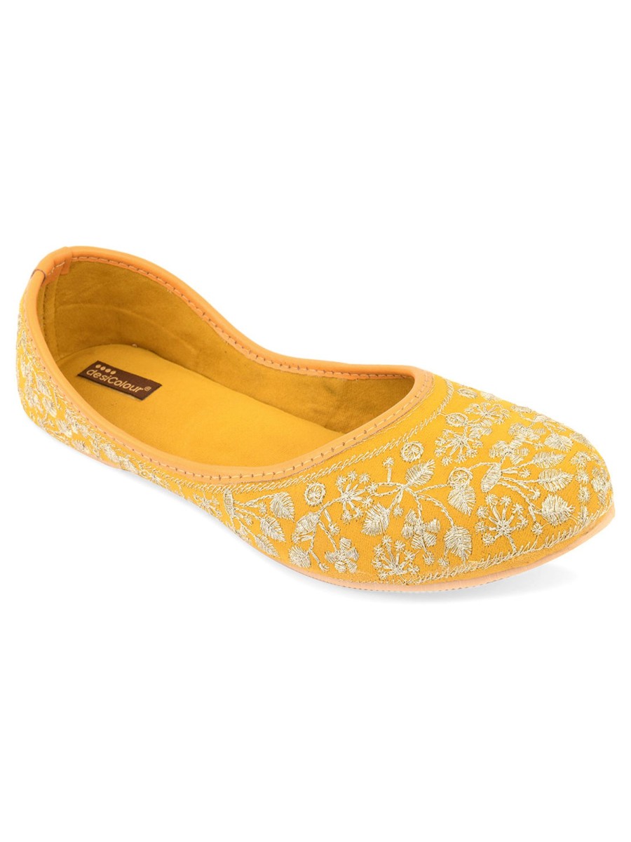 Others Desi Colour | Women'S Boutique Indian Ethnic Comfort Footwear - Desi Colour Mustard