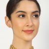 Jewellery Femizen | Women'S Handcrafted Kundan Choker With Pair Of Earrings - Femizen Golden