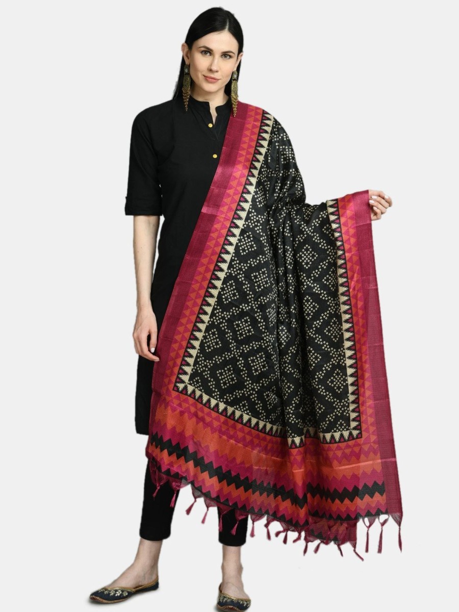 Women Myshka | Women'S Multi Printed Casual Silk Blend Dupatta - Myshka