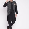 Men Even Apparels | Men Nehru Jacket By Even Apparels(1 Pc Set) Black