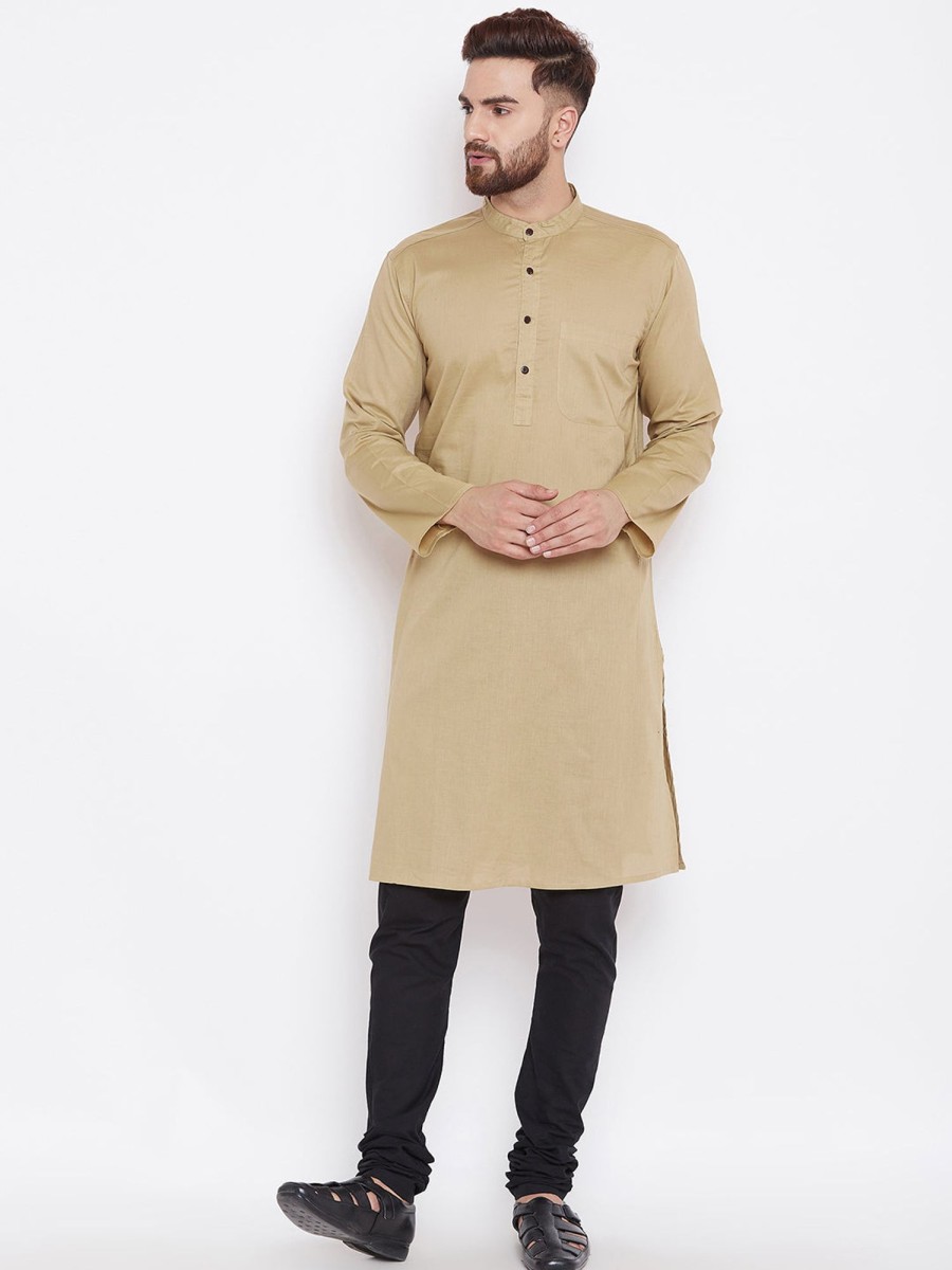 Men Even Apparels | Men'S Pure Cotton Kurta - Even Apparels Beige