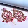 Jewellery Tehzeeb | Women'S Pink Colour Earrings With Pearl - Tehzeeb