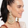 Jewellery I Jewels | Women'S Gold Plated Kundan Stones U0026 Pearl Earrings - I Jewels White