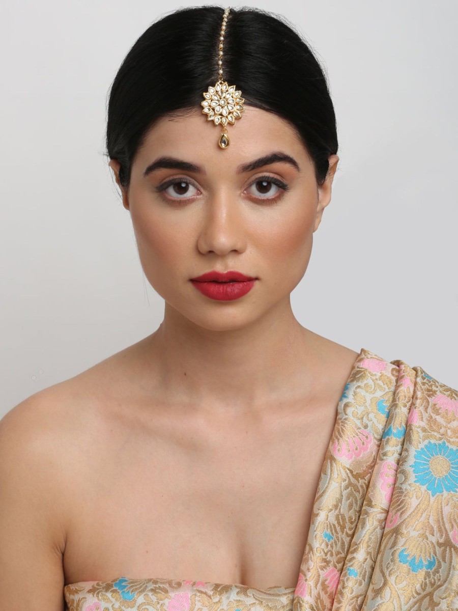 Jewellery Ruby Raang | Women'S Kundan Maang Tikka - Ruby Raang