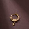 Jewellery Priyaasi | Women'S Gold Plated American Diamond Studded Floral Designed Nose Ring - Priyaasi