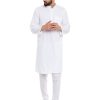 Men Even Apparels | Men'S Crisp Cotton Solid Kurta - Even Apparels White