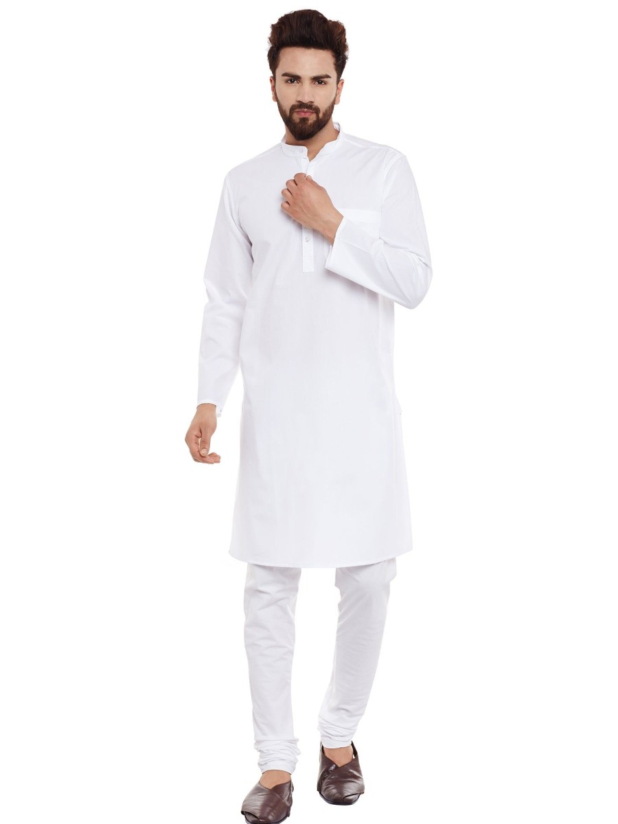 Men Even Apparels | Men'S Crisp Cotton Solid Kurta - Even Apparels White