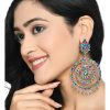 Jewellery Kamal Johar | Women'S Trendia Circles Earrings With Kundan Jker_137 - Kamal Johar Multi Color