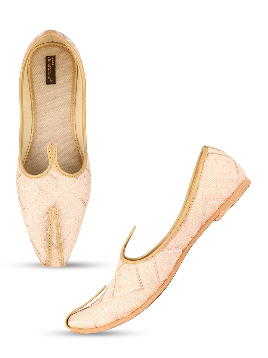 Others Desi Colour | Men'S Indian Ethnic Party Wear Footwear - Desi Colour Peach