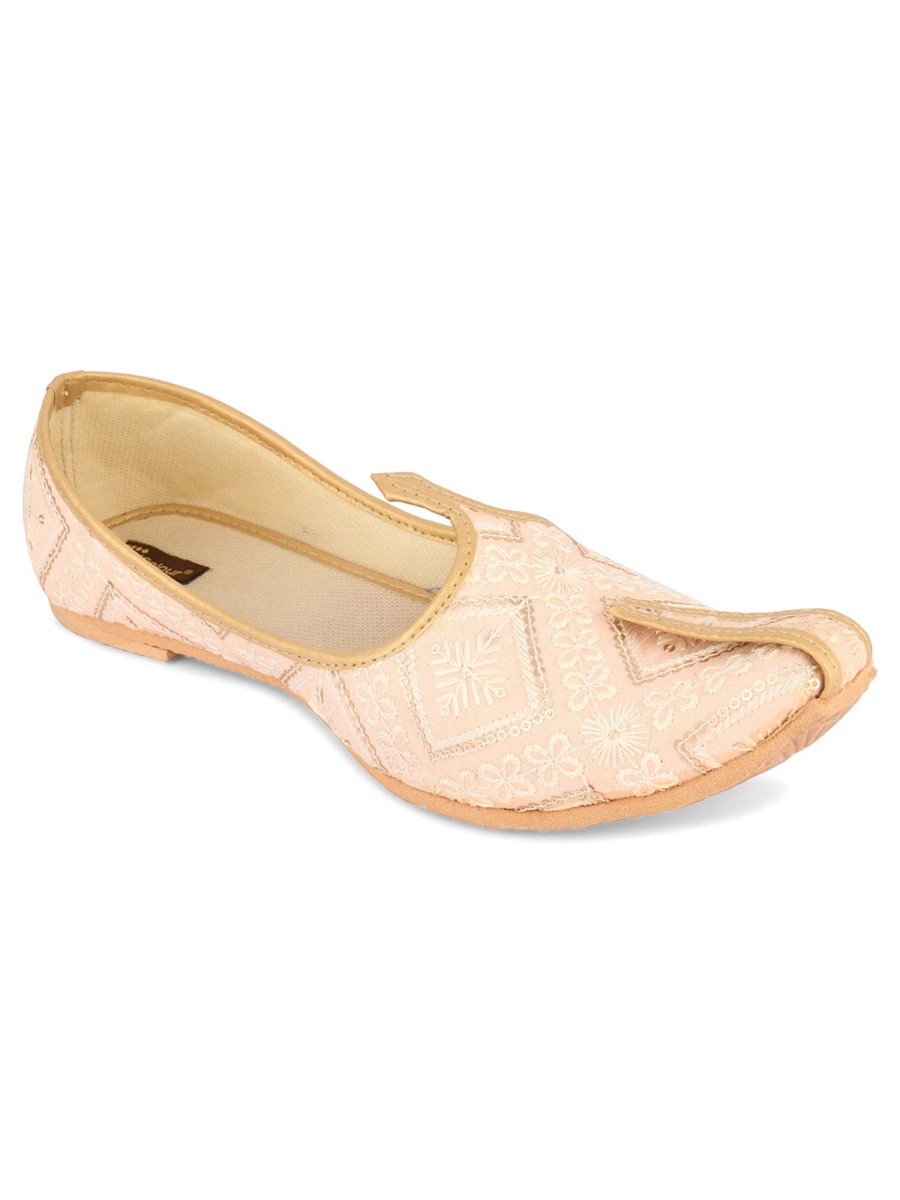 Others Desi Colour | Men'S Indian Ethnic Party Wear Footwear - Desi Colour Peach