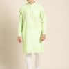 Men Sojanya | Men'S Cotton Green Solid Only Kurta - Sojanya