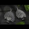 Jewellery Kamal Johar | Johar Kamal Oxidised Peacock Design Earrings Jhumkas Jker_080