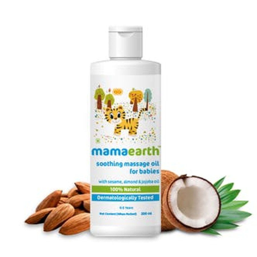 Others Mama Earth | Soothing Massage Oil For Babies With Sesame, Almond And Jojoba Oil - 200Ml - Mama Earth