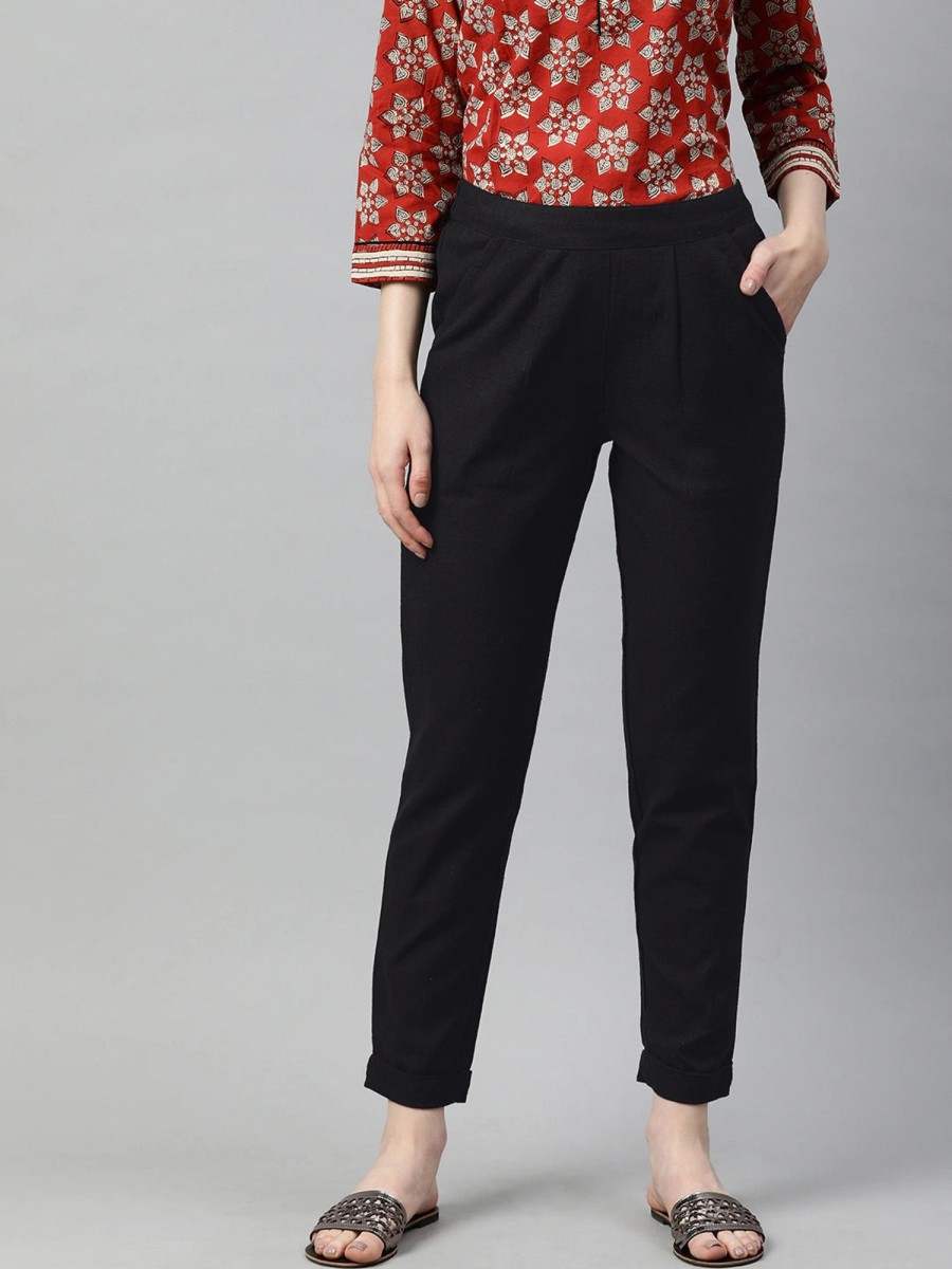 Women Jaitpuriya Fashion | Women'S Cotton Pant - Jaitpuriya Fashion Black