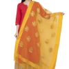 Women AR Silks | A R Silk Tissue Zari Emb. Fancy Dupatta Color Dupatta Or Chunni Yelllow