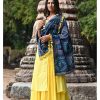 Women MESMORA FASHION | Women'S Navy Blue Warli Tribal Motif Aari Embroidered Khadi Shawl/Dupatta With Nkaccha Tassel Lace - Mesmora Fashion