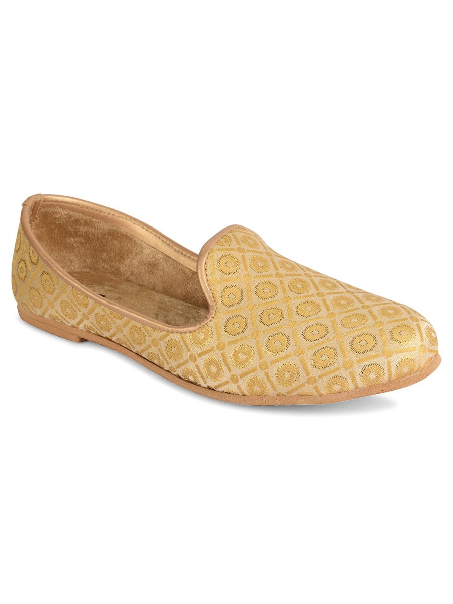 Others Desi Colour | Men'S Indian Ethnic Party Wear En Footwear - Desi Colour Gold