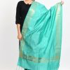 Women Moeza | Women'S Banarsi Silk Woven Design Sea Dupatta - Moeza Green