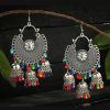 Jewellery Kamal Johar | Women Oxydised Multicolour Jhumka Earrings By Kamal Johar (1 Pc Set) Natural