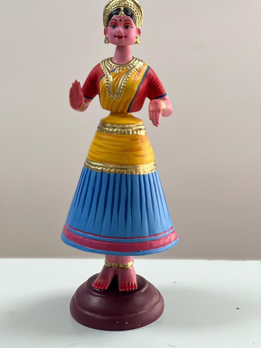 Others Kondapalli Toys | Handcrafted Kondapalli Dancing Doll Decor Yellow - Kondapalli Toys