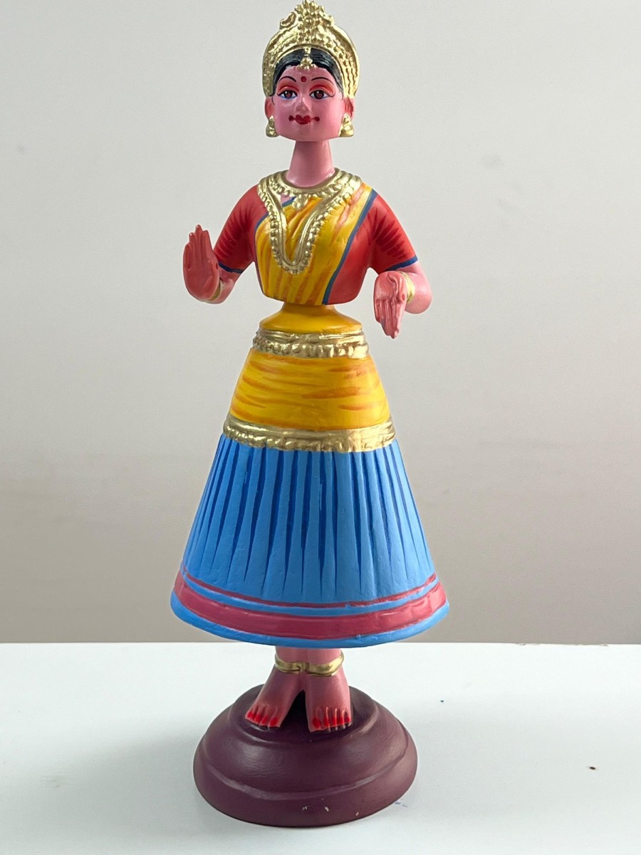 Others Kondapalli Toys | Handcrafted Kondapalli Dancing Doll Decor Yellow - Kondapalli Toys