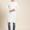 Men Sojanya | Men'S Cotton Blend Woven Design Only Long Kurta - Sojanya White