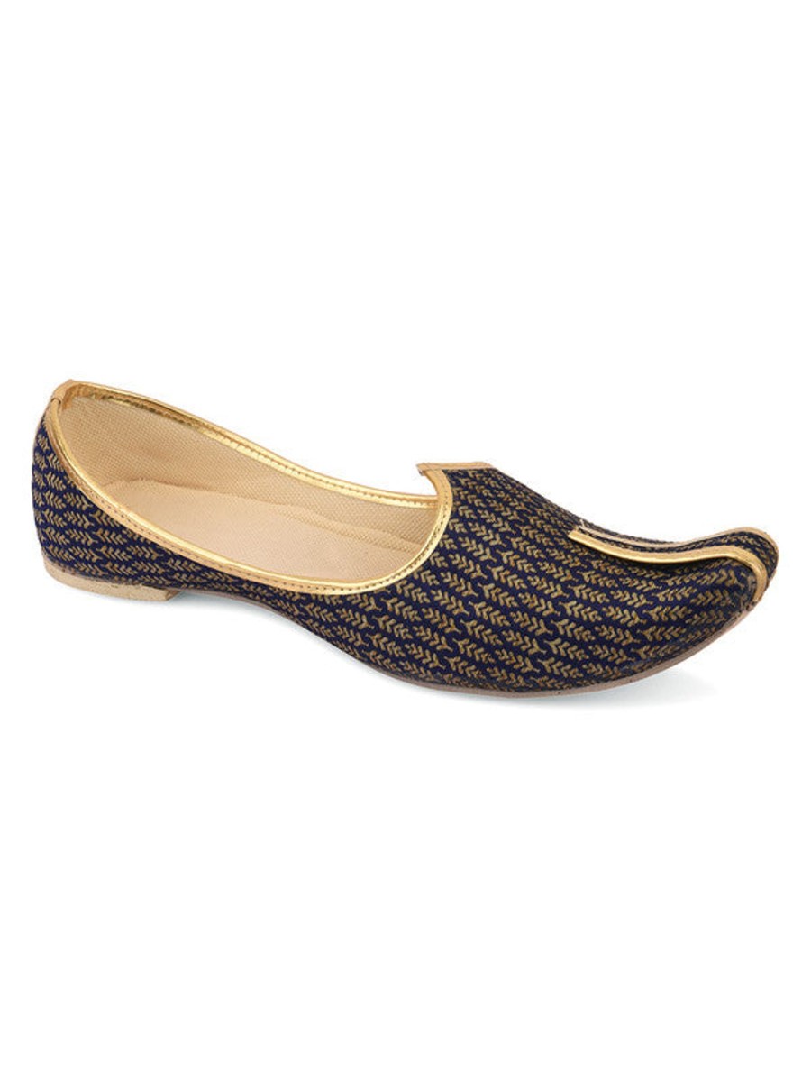 Others Desi Colour | Men'S Indian Ethnic Party Wear Blue Footwear - Desi Colour