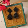 Jewellery MODE MANIA | Women'S Black Colored Classic Jhumka Earring - Mode Mania