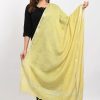 Women Moeza | Women'S Linen Cotton Silver Border Lemon Dupatta - Moeza Yellow