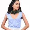 Jewellery Odette1 | Women'S Deep Green Gorgeous Rose Statement Necklace - Odette