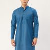 Men Virat Fashions | Men'S Peacock Cotton Solid Kurta Only ( Ko 532 Peacock ) - Virat Fashions