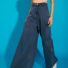 Women SASSAFRAS | Women'S Acid Wash Tencel Wide Leg Pants - Sassafras Grey