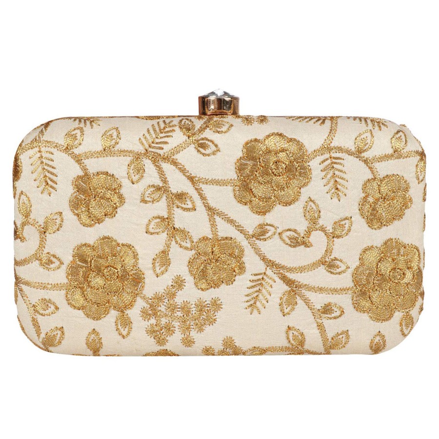 Others VASTANS | Women'S Beige Color Ethnique Evening Clutch Bag - Vastans