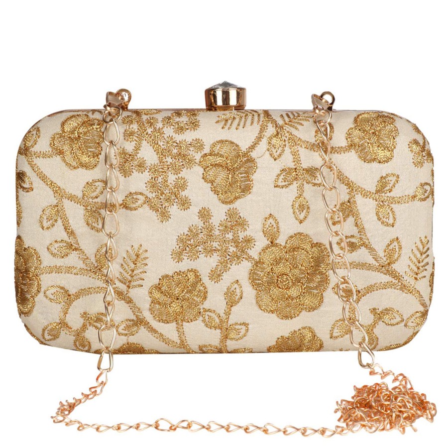 Others VASTANS | Women'S Beige Color Ethnique Evening Clutch Bag - Vastans