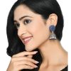 Jewellery Kamal Johar | Blue Oxydized Silver Jhumka Earrings By Kamal Jihar (1 Pair Earrings)