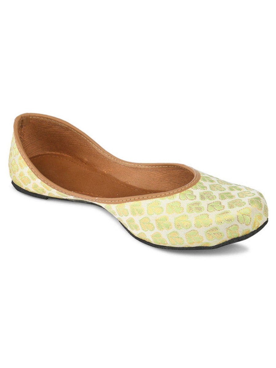 Others Desi Colour | Women'S Sea Green Embroidered Womens Indian Ethnic Comfort Footwear - Desi Colour