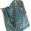 Women AR Silks | A R Silk Women'S Tapeta Silk Zari Work Banarsi Silk Dupatta Ars0408 Dark Rama