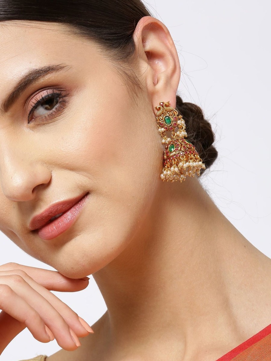 Jewellery Priyaasi | Women Golden Jhumkas By Priyaasi (1 Pc Set)