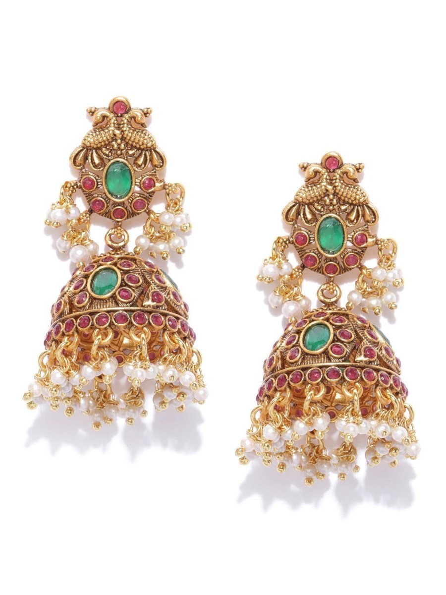 Jewellery Priyaasi | Women Golden Jhumkas By Priyaasi (1 Pc Set)